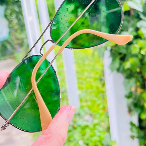 Ray Ban Aviators Gold Frames Pink Flash Mirrored Lenses - Picture 3 of 13